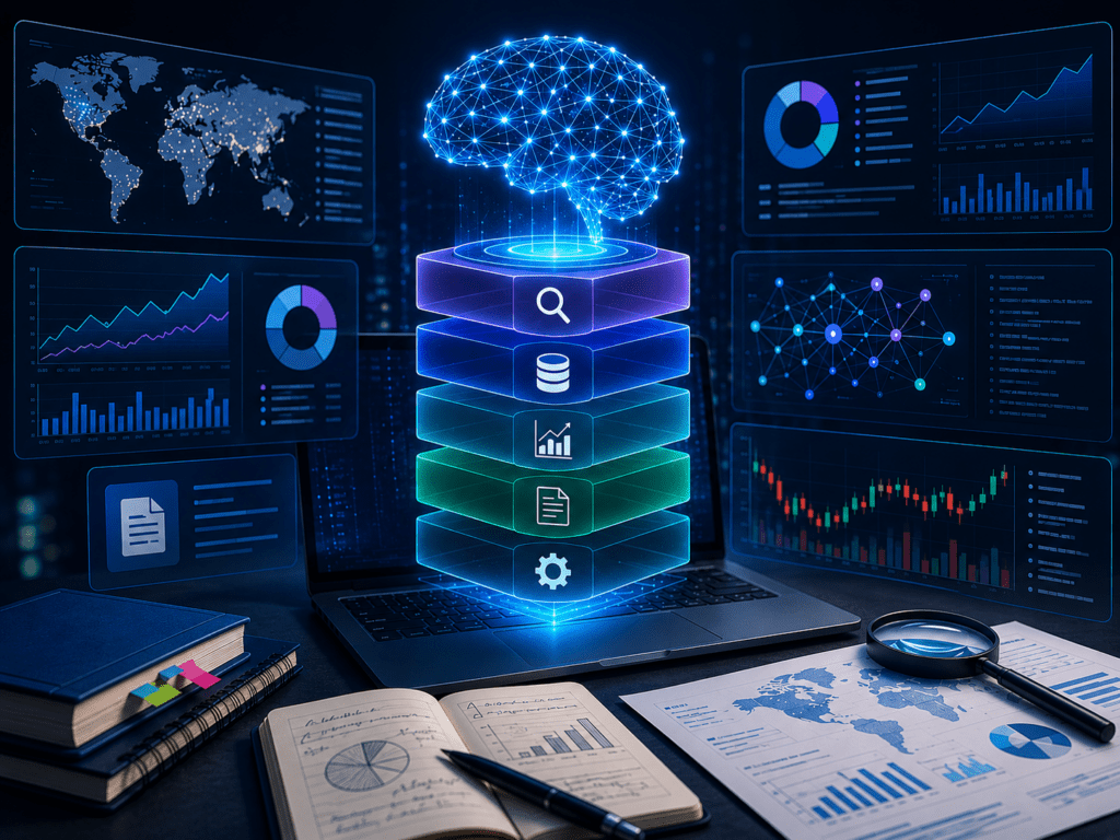 AI research stack for market analysis